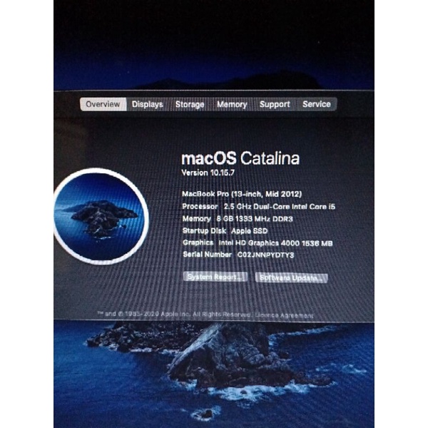 MACBOOK PRO MD101 CORE I5 8GB SSD 240 HDD 500 TH 2012 FULLSET