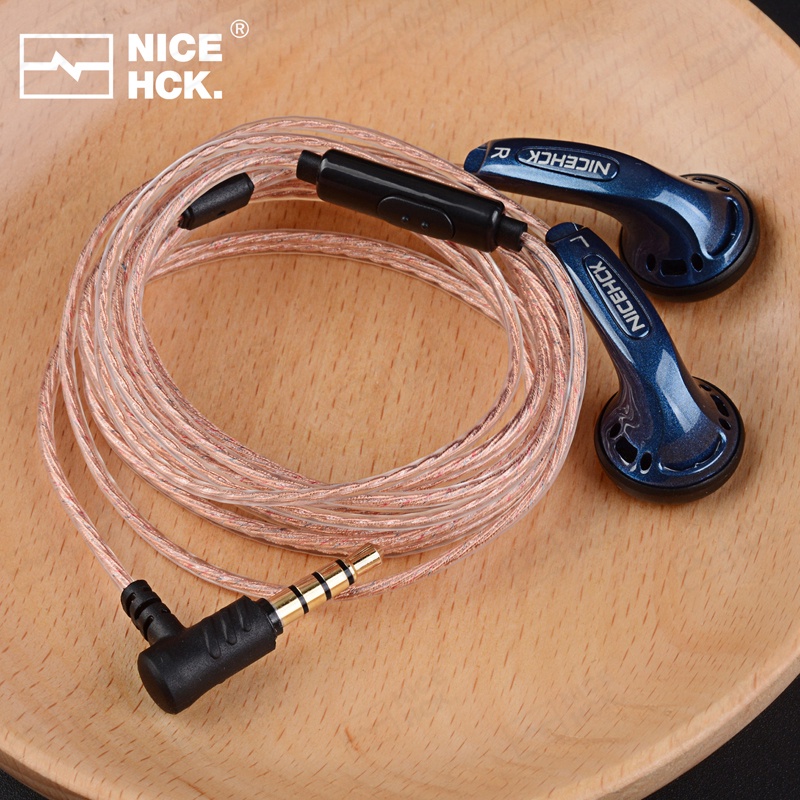 Nicehck YD30 UV Varnish Surface 3.5mm HIFI Music Earbud Kabel 15.4mm Mikrofon Earphone Untuk Gaming Meeting IEM EB2S