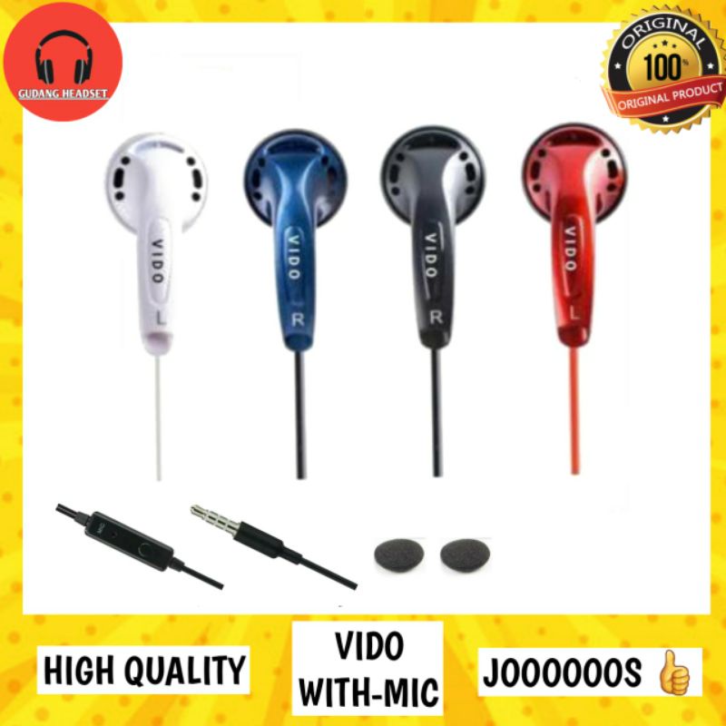 Vido Headset Legend With Mic Original Bisa Buat Telfon Jaminan Murah