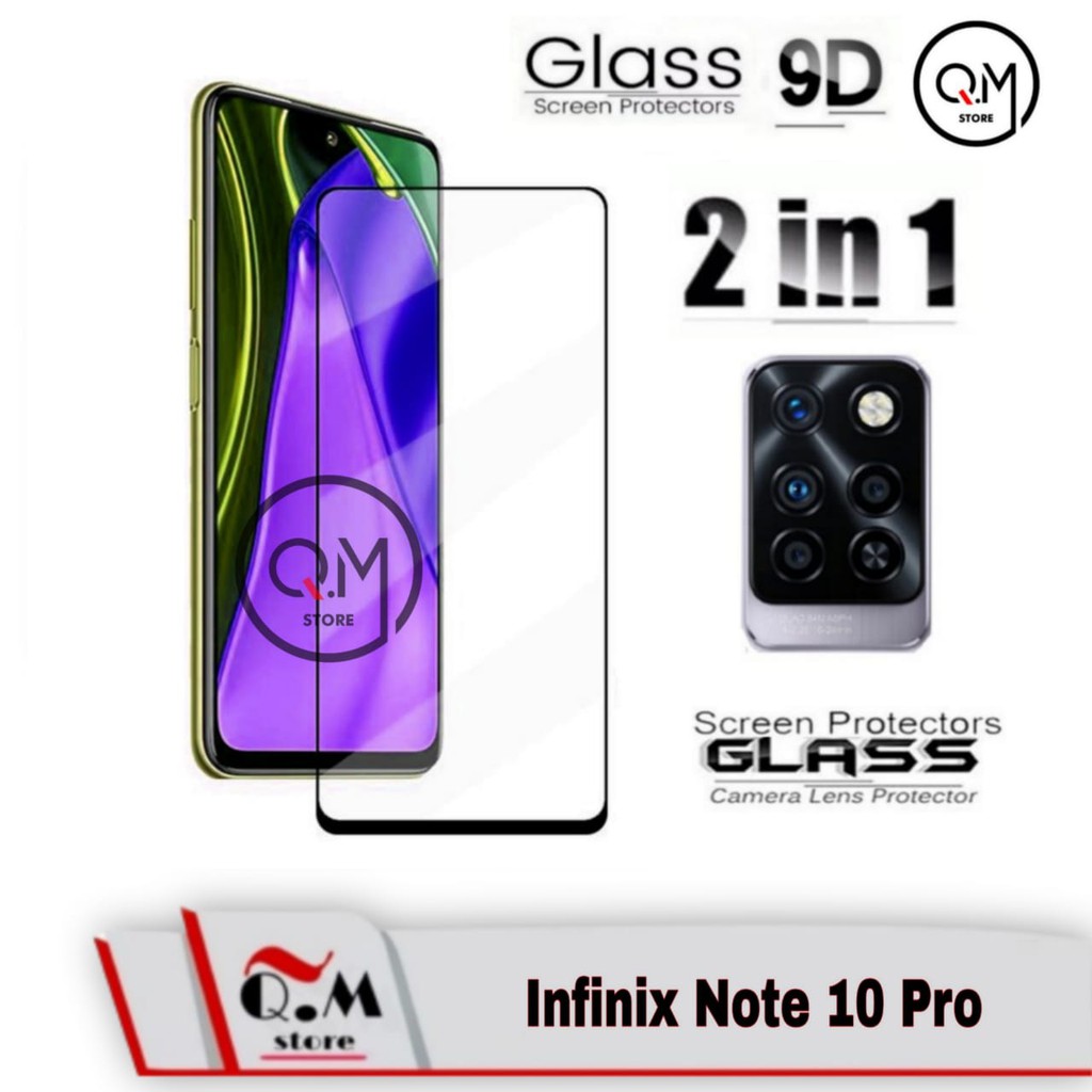 Tempered Glass Infinix Hot 11S NFC / INFINIX HOT 11 PLAY / INFINIX NOTE 10 PRO Anti Gores 9D Paket 2 IN 1 Lensa Camera