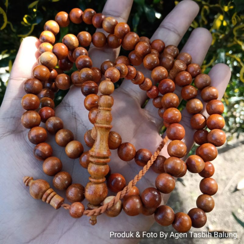 Tasbih Kayu Secang, Kayu Secang, Secang Alami,  Asli Size 8mm