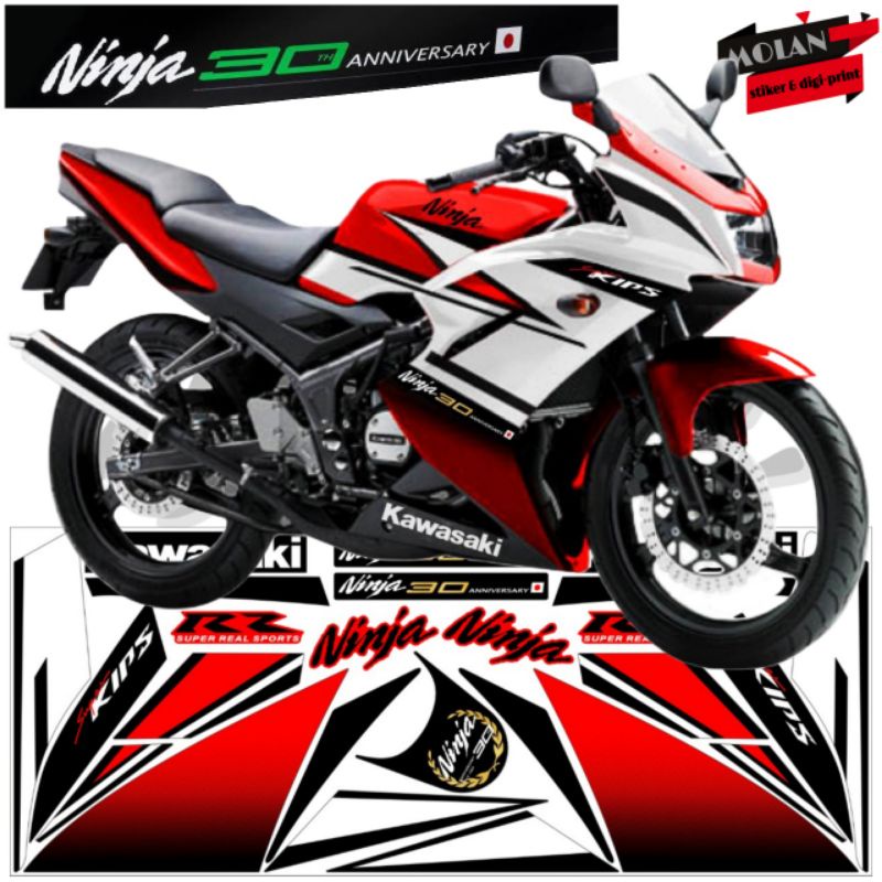 Decal Sticker Striping Variasi Motif Ori NINJA RR 150 ANNIVERSARY 30th / NINJA RR New 2Tak 2012-2016
