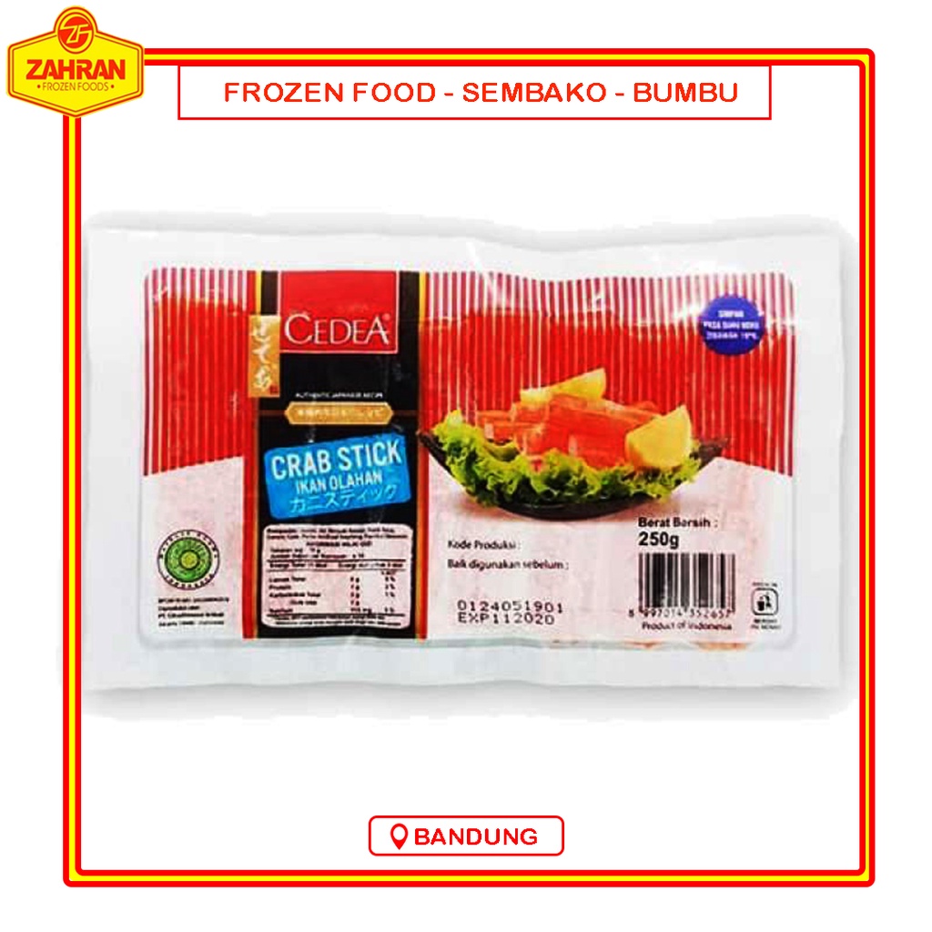 

Cedea Crab Stick 250gr Seafood Shabu Frozen Murah Bandung