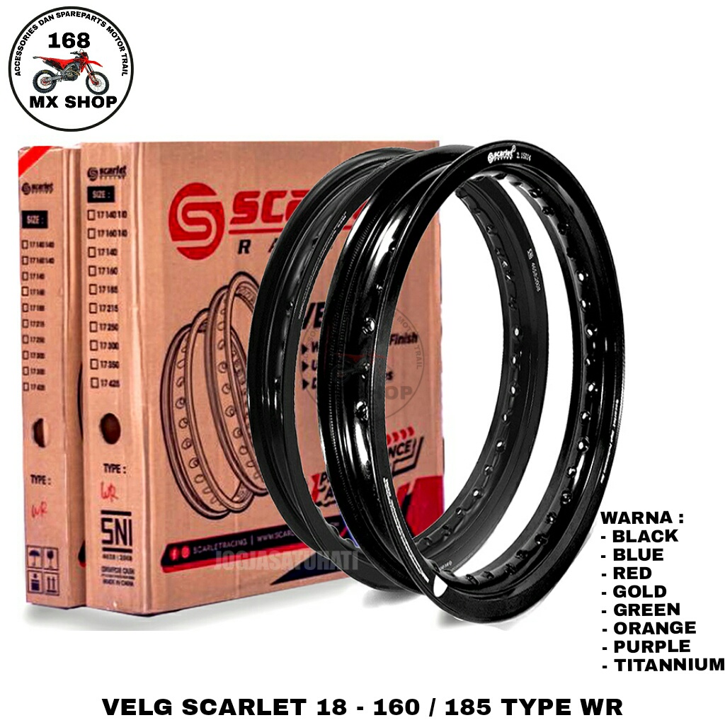 RB Velg Vleg Velek Velk Vlek Pelek Pelk Rim Aloy Scarlet Ring R 18 160 185 Tipe WR