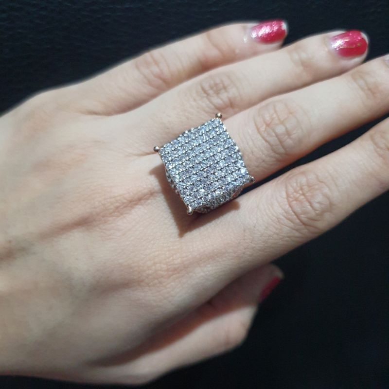 Cincin Zircon Lapis Emas Premium Quality Anti karat anti alergi mata kilau Ring mewah blink Blink 22