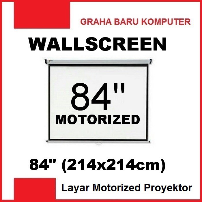 Layar Proyektor Otomatis 84 Inch - Layar Proyektor Gantung Layar Proyektor Dinding Layar Proyektor W