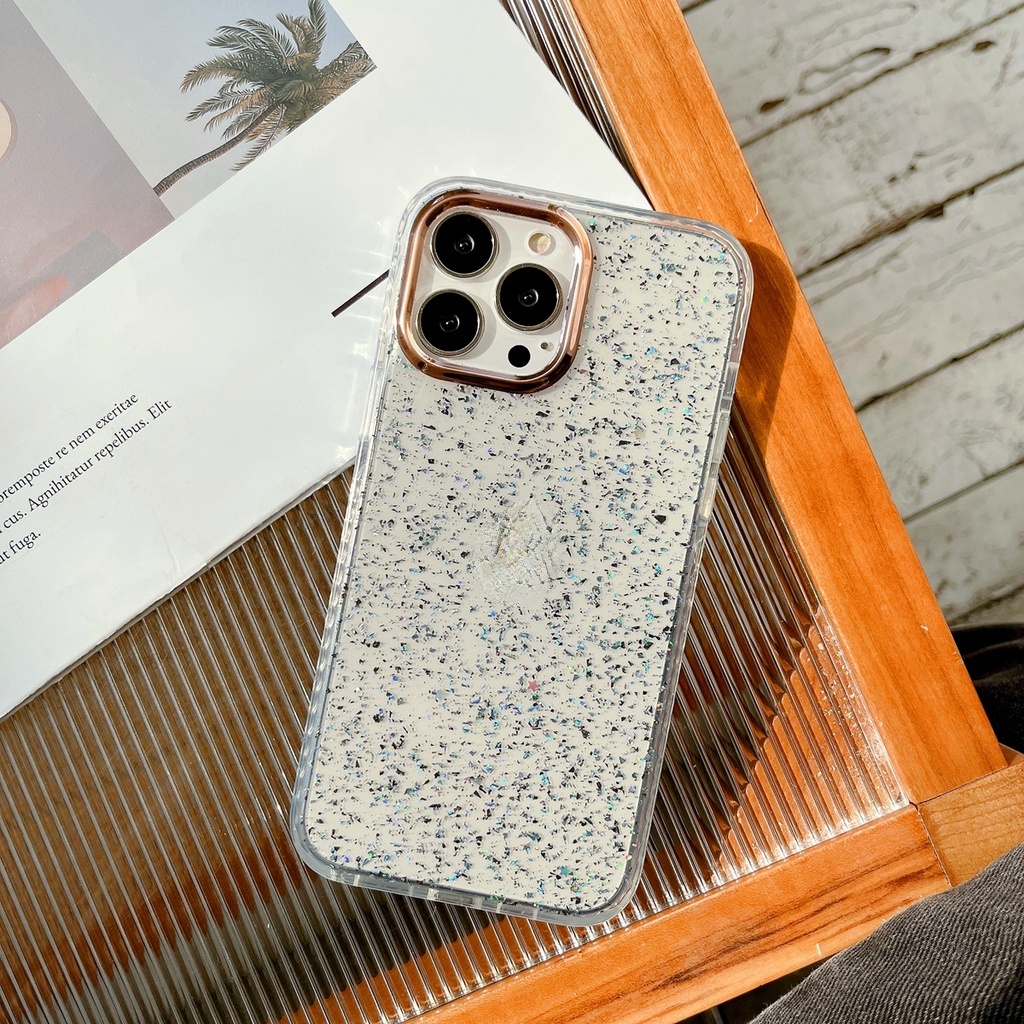 Casing Iphone 11 12 13 Pro MAX X XR XS Shockproof Aksen Glitter Emas