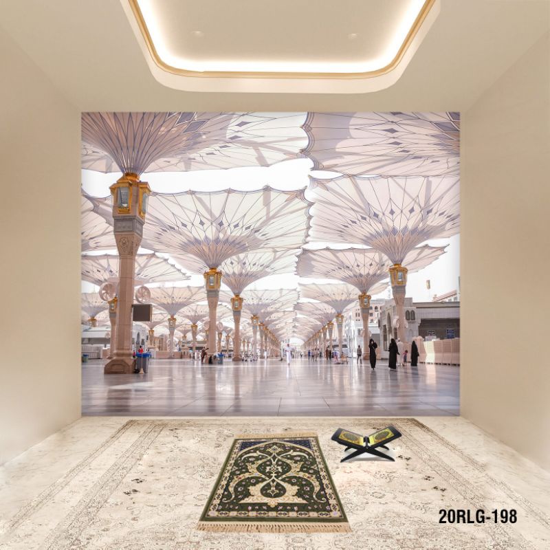 Wallpaper Dinding 3D Custom Islami Latar Masjid Nabawi (20RLG-198)