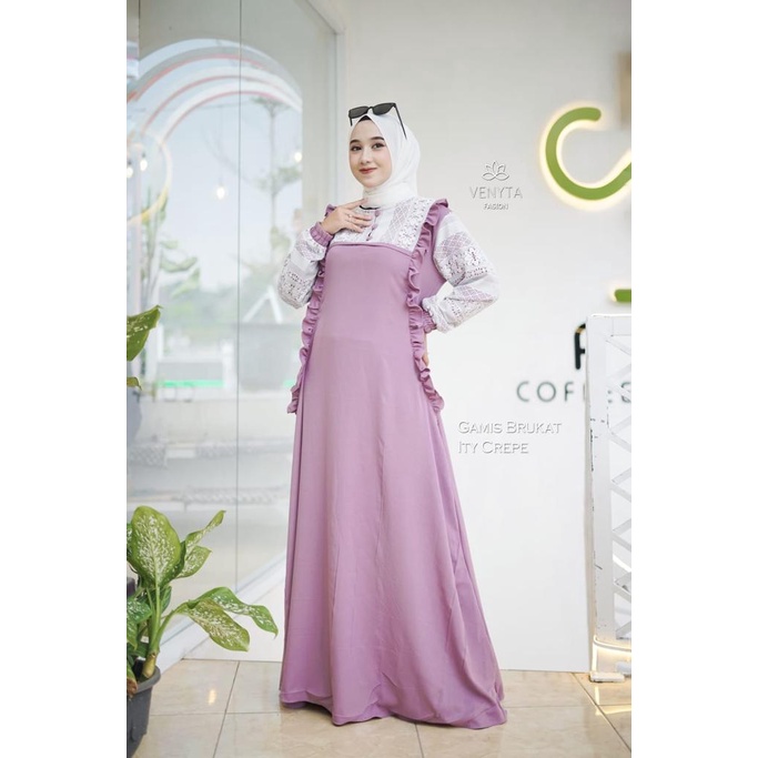 NARA NADA DRESS POLOS MIX BRUKAT MODEL BARU MAXI WANITA ELEGANT FASHION PESTA HAJATAN