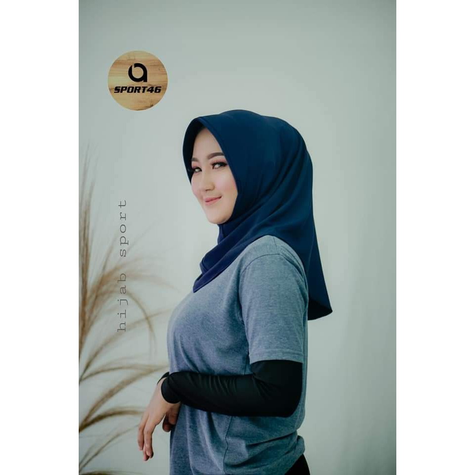 HIJAB SPORT OLAHRAGA HIJAB INSTAN KERUDUNG OLAHRAGA ANTEM BAHAN JERSY TEBAL TIDAK LICIN AB46-SPORT-3
