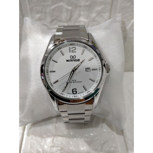 MIRAGE 8710-BRP-M/ JAM TANGAN PRIA RANTAI STAINLESS STEEL WATER RESISTANT 3 ATM