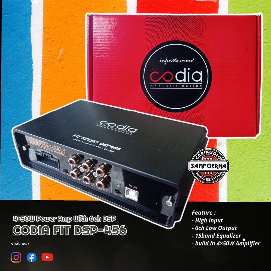 Codia Fit DSP 456 | 6ch Digital Sound Processor | build in Amplifier