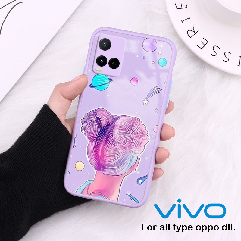 [FC17] Softcase Kaca Warna Lilac/Ungu For Type Vivo Y95 Y93 Y91 Y15s Y17 Y15 Y12 Y20/Y20s Y21/Y21s C