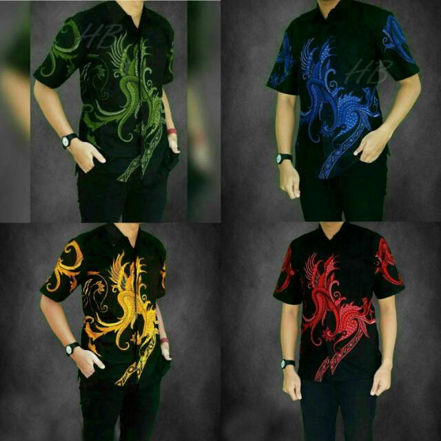 BSWART Batik HRB026 Kenongo Hem Pendek Padi Pekalongan M L XL Batik Pria MURAH Modern Grosir