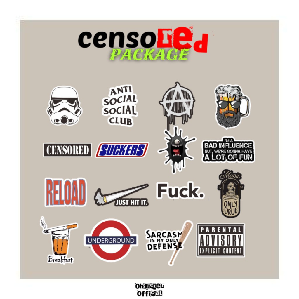 

PREMIUM STICKER AESTHETIC WATERPROOFT CENSORED SERIES STIKER CASE HANDPHONE LAPTOP TUMBLR DECO BUJO