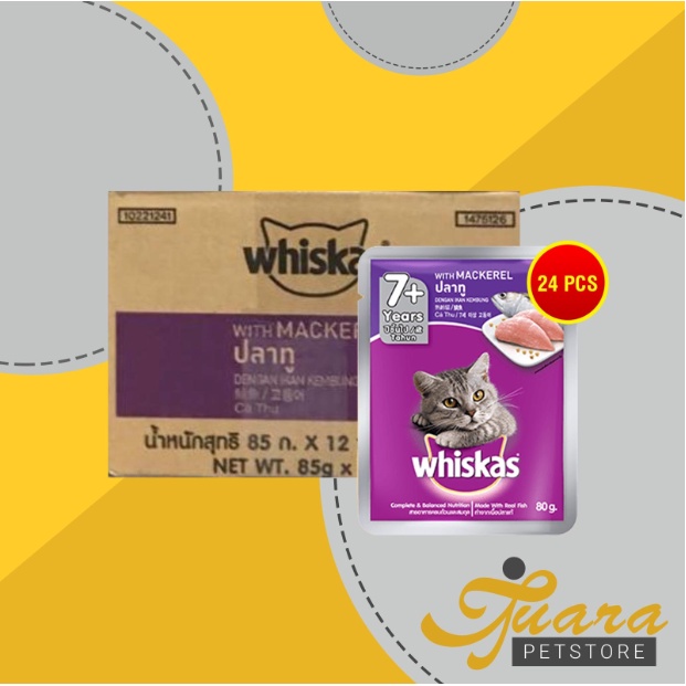 Makanan Basah Kucing Whiskas Sachet Pouch Grosir Dus isi 24 PCS 85 GR