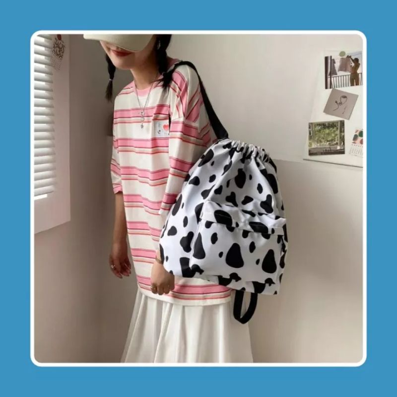 EMOEMO — Ransel Mini Selempang Serut Motif Sapi