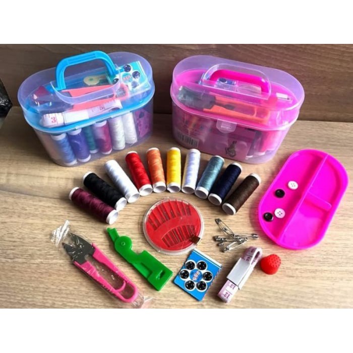 ALAT JAHIT SET PERALATAN BENANG JARUM LENGKAP SEWING BOX