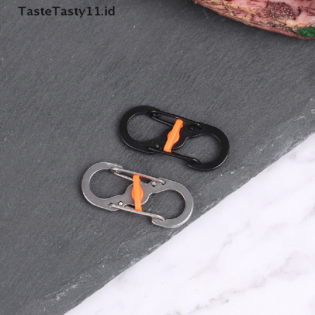 Tastetasty Carabiner Bahan Stainless Steel Anti Maling Dengan Gantungan Kunci Untuk Tas Ransel