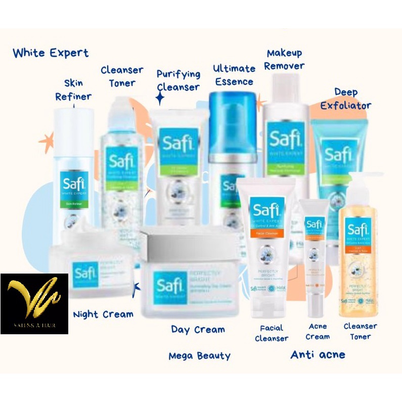 SAFI White Expert Series | Day Night Cream 25 45g | Toner | Cleanser | Essence Oil Acne (KIM)