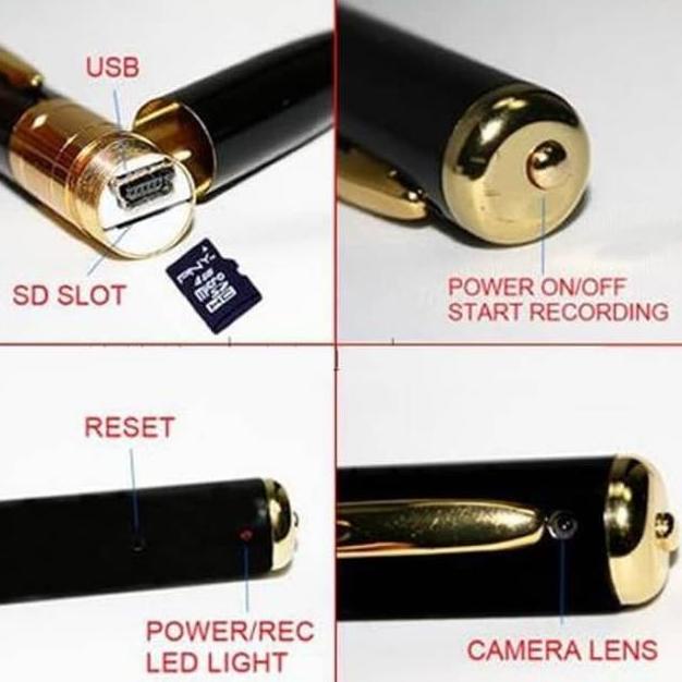 [KODE 5037] Pena perekam Suara + kamera spycam voice recorder pen sound recording spy cam  voice rec