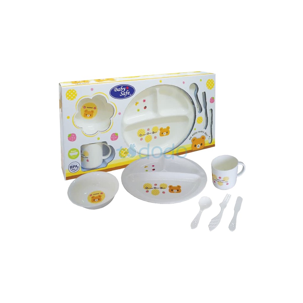 Baby Safe Feeding Set Medium 6Pcs FS602 / Set Peralatan Makan Bayi