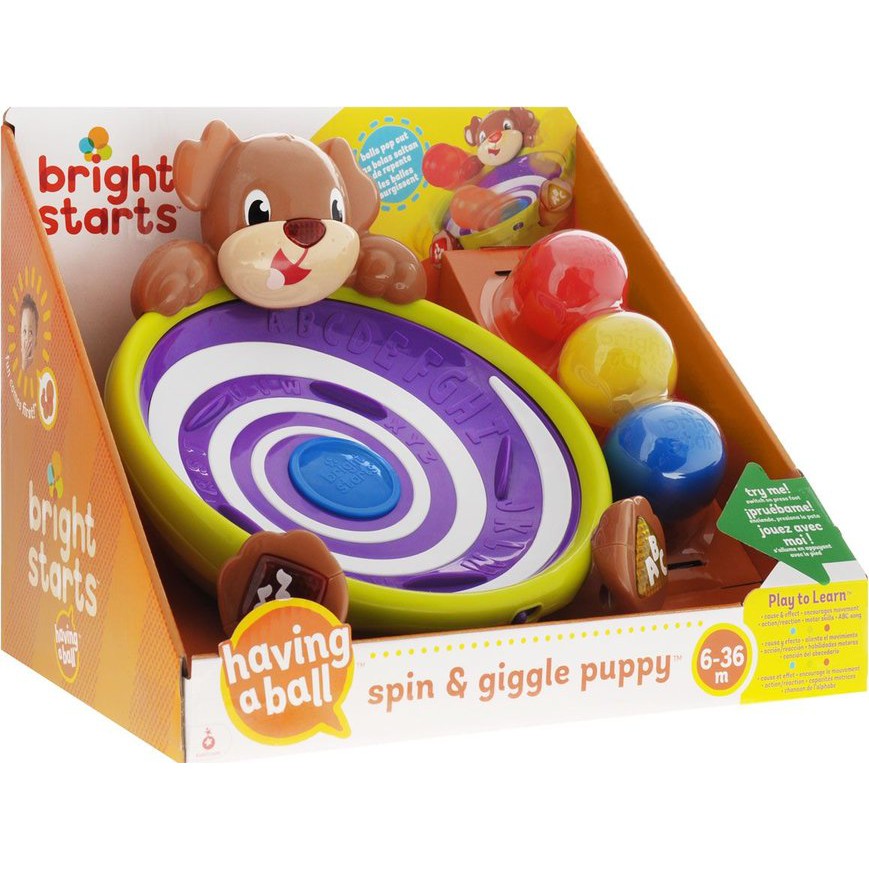 Bright Starts Ball Spin And Giggle Puppy