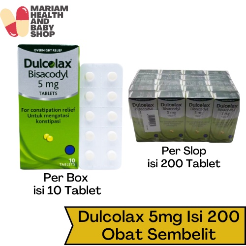 Dulcolax 5 mg Box Isi 200 Tablet - Obat Sembelit / Susah BAB