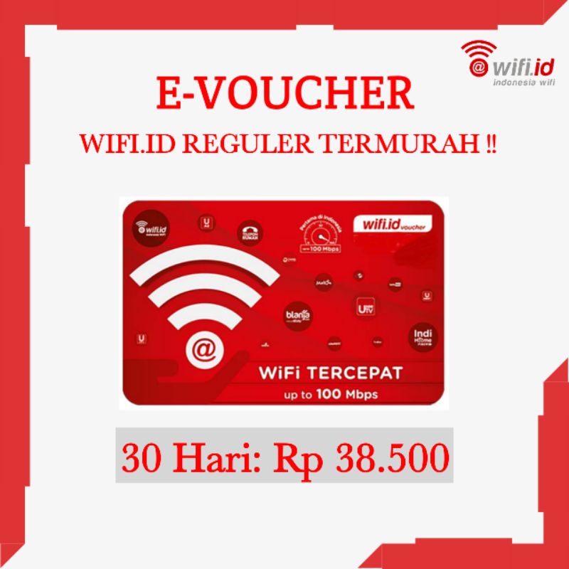 VOUCHER WIFI.ID REGULER 30 HARI / BULANAN TERMURAH PROMO