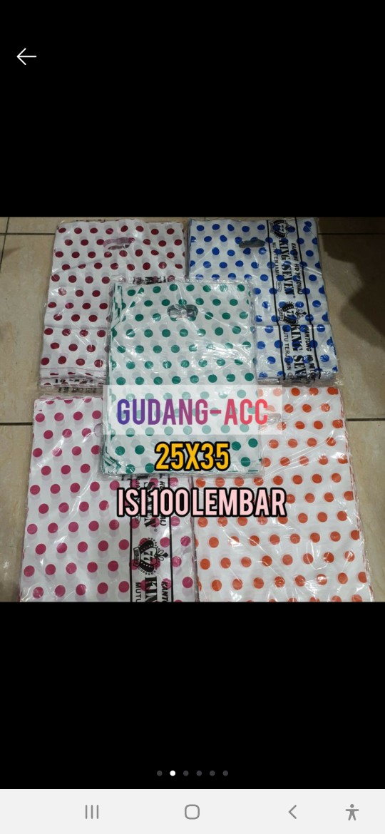 Kantong Plastik Pond Oval Motif Polkadot 25x35 Cm Pack Online / Kantong Sovenir Isi 100 Lembar