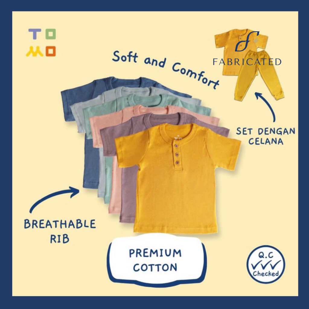 TOMO WEAR Tanoshii Set Setelan Polos Anak RIB Celana Panjang FABRICATED.ID