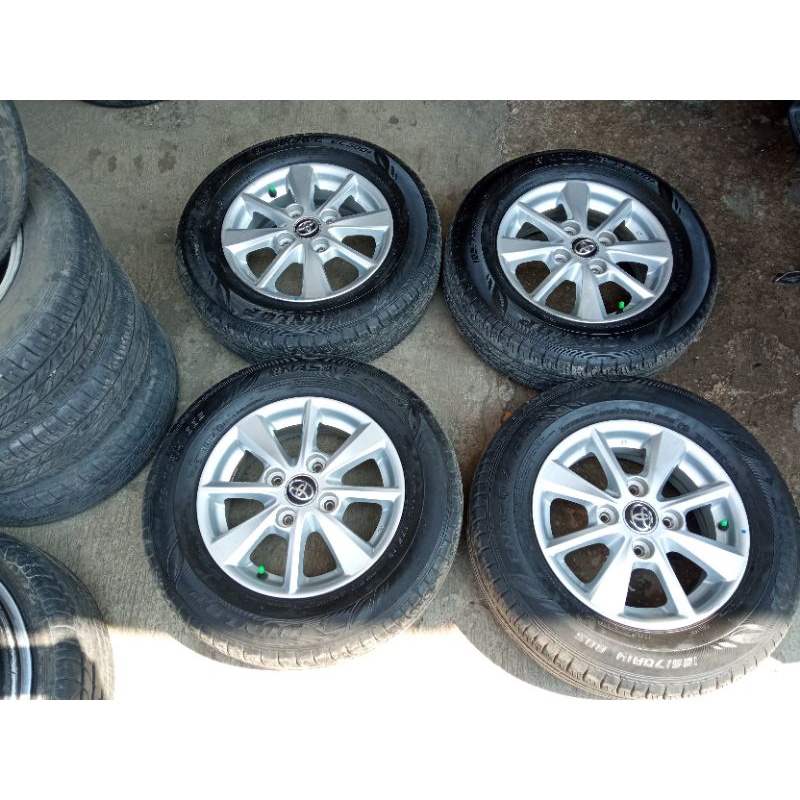 Avanza ring 14 lebar 5 pcd 4x114 Silver Ban Dunlop 185 70 r14