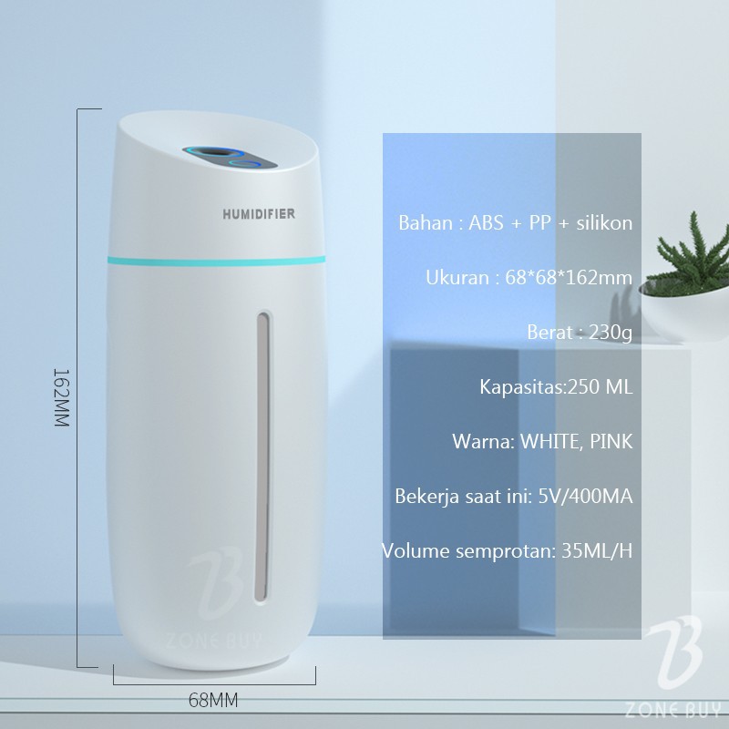 100% ORI Humidifier Diffuser Aroma Diffuser 250ML Oil Diffuser Aroma Terapi Pengharum Ruangan