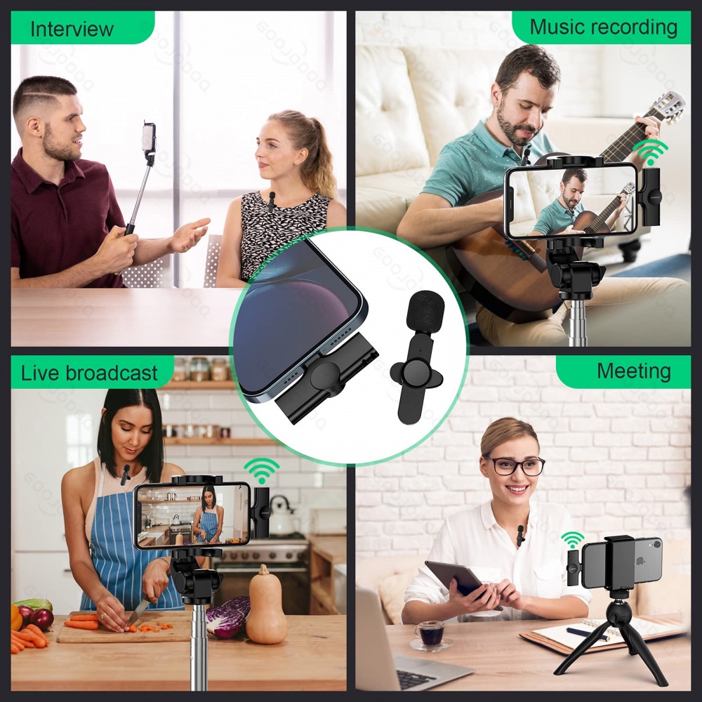 【Beli dua diskon 20%】 GOOJODOQ Edisi Professional Microphone 2nd Gen wireless Microphone PC Laptop Zoom Webinar Podcast Teleconference Meeting