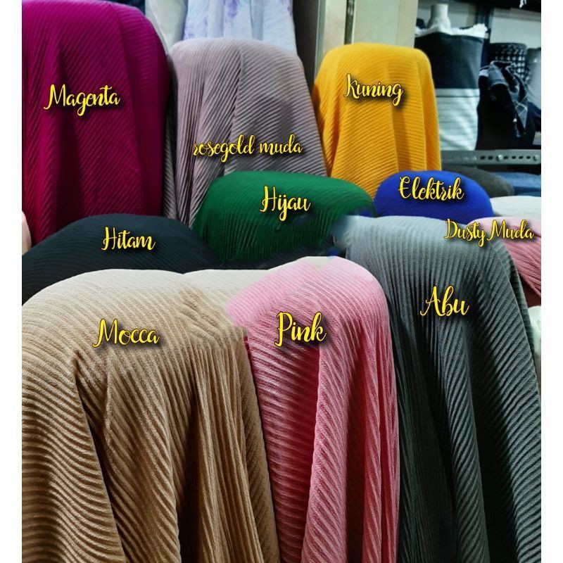 Kain Plisket Moscrepe Premium / Bahan Kain Krudung/Gamis/Dress Harga 1/2 Meteran