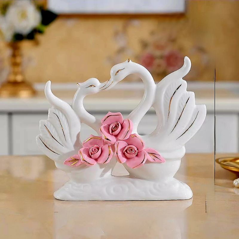 Luxury Swan Ceramic - Patung Angsa Mewah Keramik Gaya Eropa