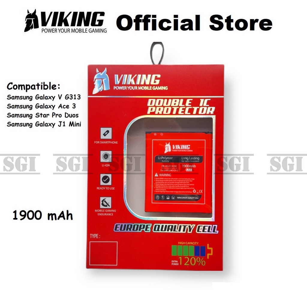 Baterai VIKING Double Power Original Samsung Galaxy V G313 V Plus V+ G318 J1 Mini J105 Star Pro Duos