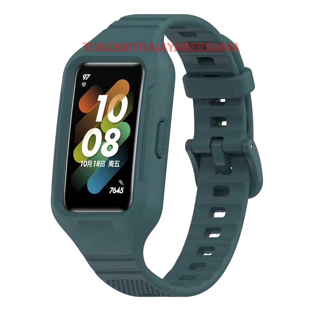 STRAP SILIKON GELANG TALI RUBBER SILICONE HUAWEI HONOR BAND 7  / 6 PENGGANTI TALI JAM BUMPER 360 HIGH QUALITY