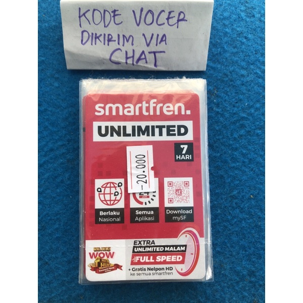 GRATIS ONGKIR, vocer smartfren 7gb unlimited 7hari.