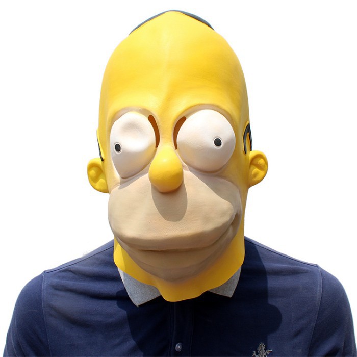 TOL-25 topeng latex karet kepala homer simpsons head mainan prank