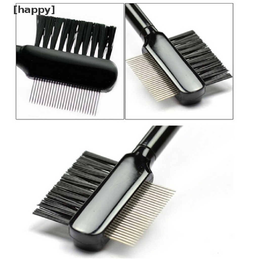 1pc Brush Dua Sisi Bahan Metal Steel Untuk Extension Bulu Mata