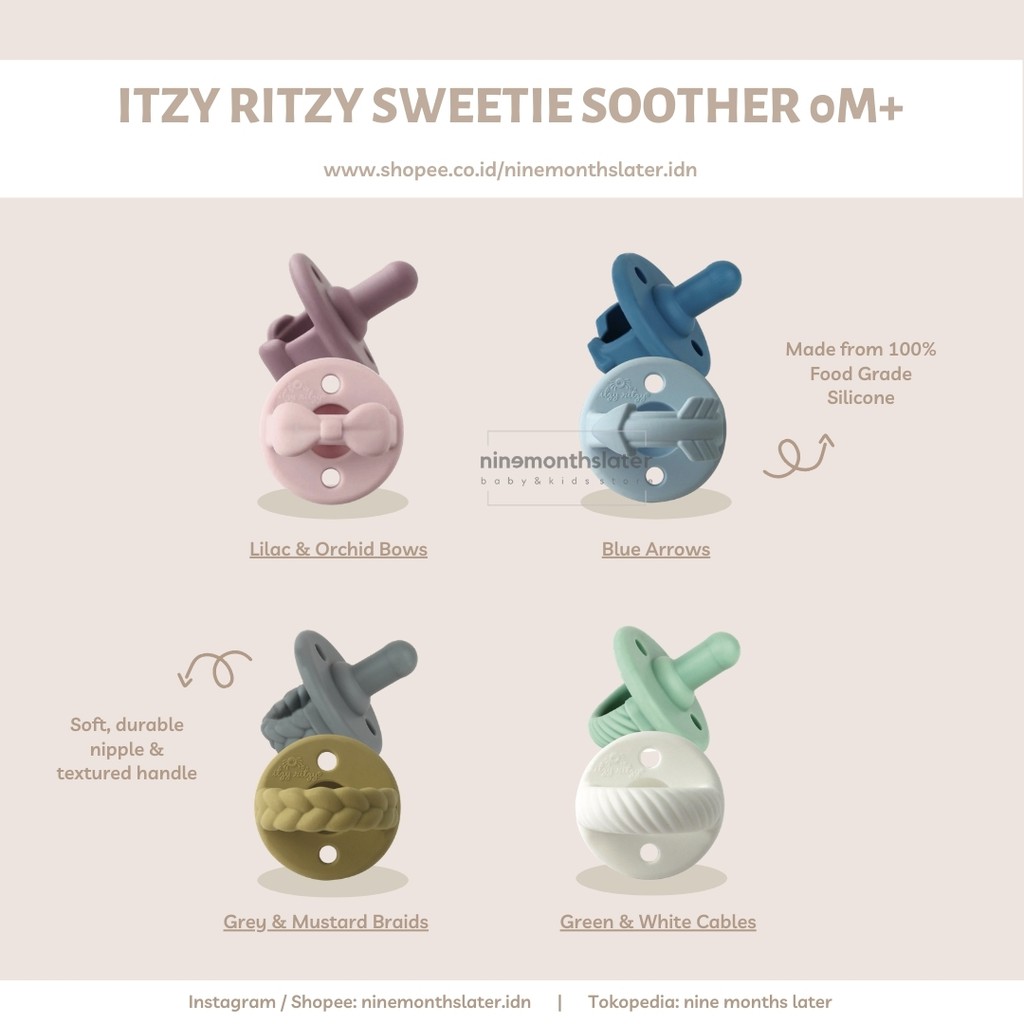 Itzy Ritzy Sweetie Soother (Package of Two) - Set of 2 Gigitan Gigi Anak Bayi Soothing Teething Toy