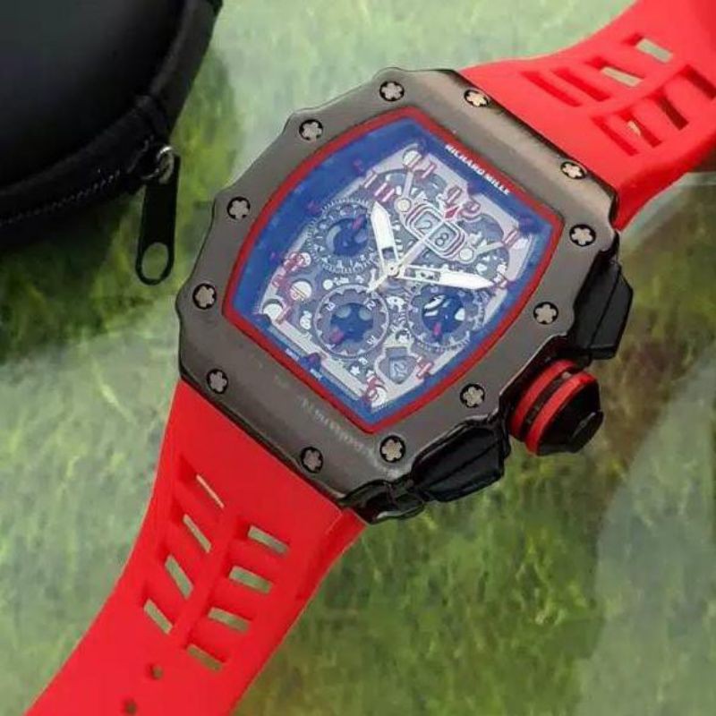 Jam Tangan Pria RM 15 Richard Mile RM 1030 Crono Tanggal Aktif - Free Box Batre Cadangan Original