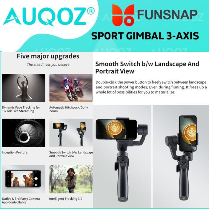 AUQOZ x Funsnap Sport Gimbal 3-Axis Stabilizer Kamera HP ActionCam
