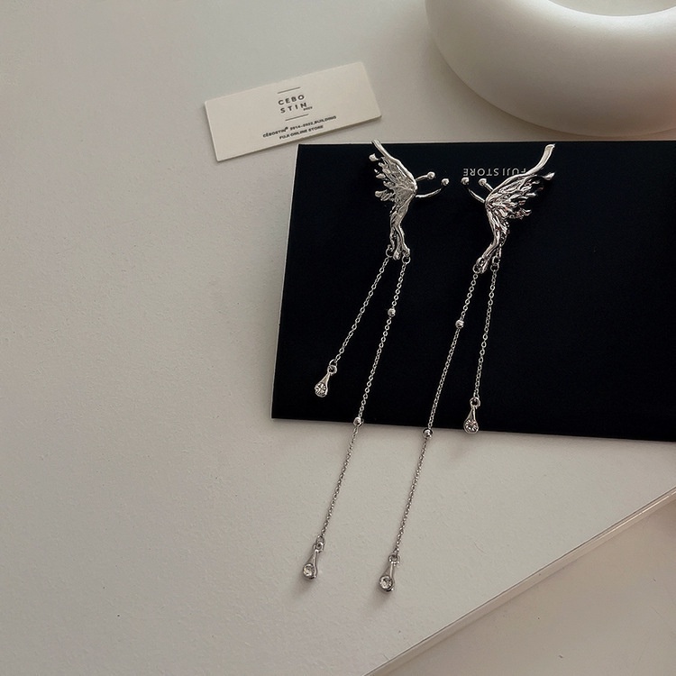 Anting Ear Cuff Desain Kupu-Kupu Liquid Bahan Metal Untuk Aksesoris