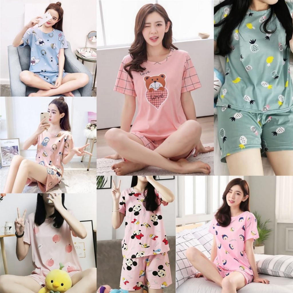 b001, import piyama set fashion import terlaris baju tidur wanita