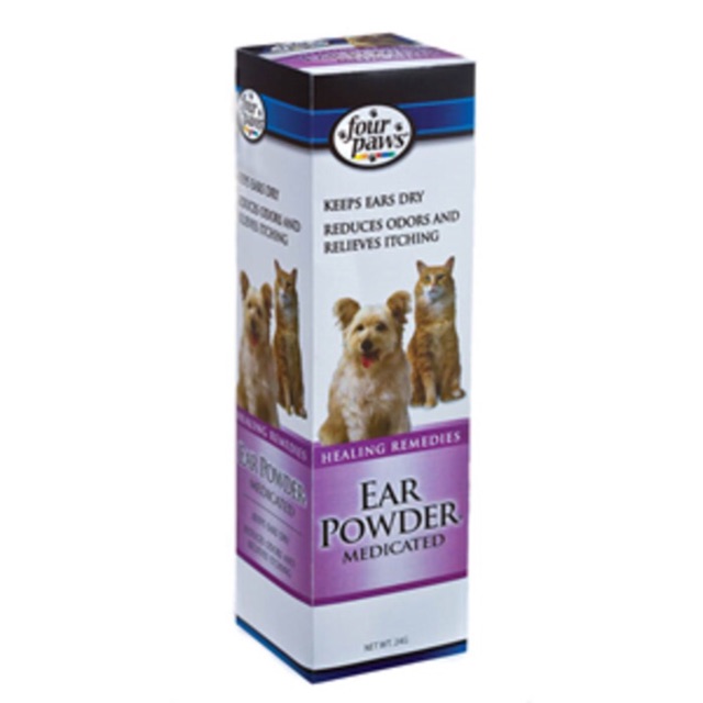 Four paws medicated ear powder 24 gr / membersihkan telinga anjing kucing