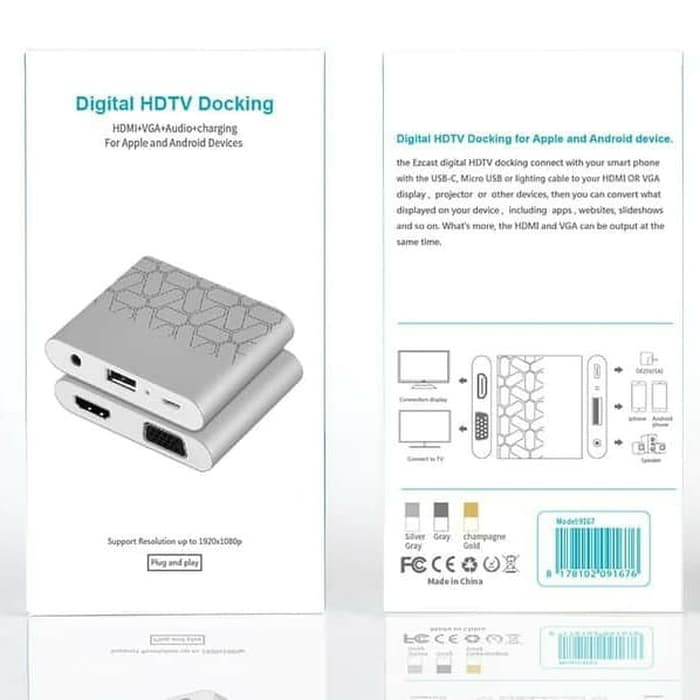 Netline 5in1 Digital HDTV Docking HDMI+VGA Audio Adapter