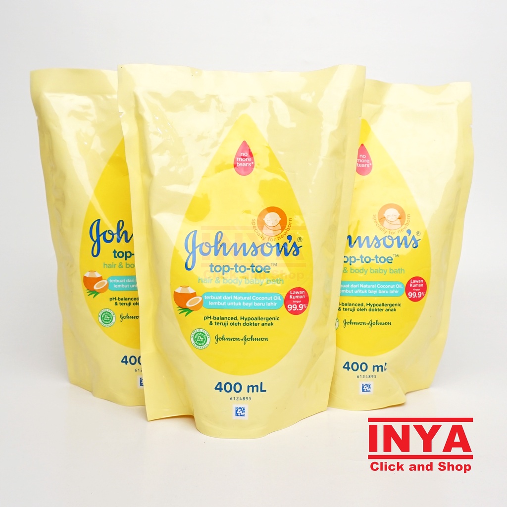 JOHNSON TOP TO TOE HAIR &amp; BODY BABY BATH REFILL 400ml - Sabun Bayi NEWBORN