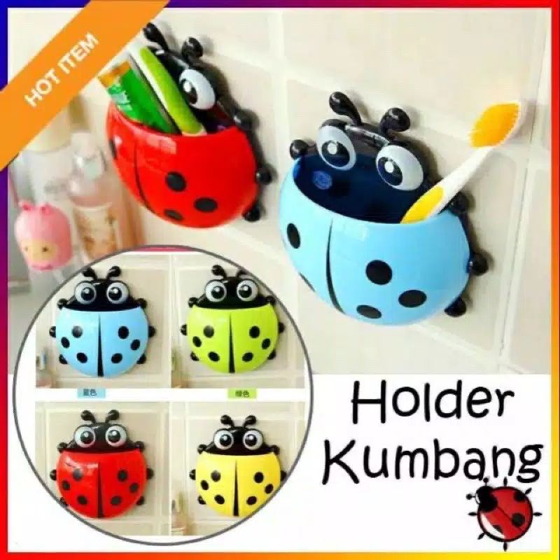 Tempat Sikat Gigi &amp; Odol Motif Kumbang gantung, Lady bug tooth brush